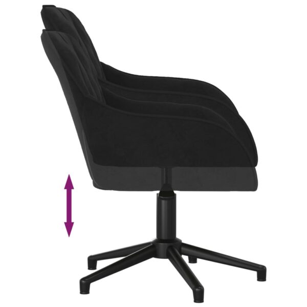 vidaXL Swivel Office Chair Black Velvet - Image 6