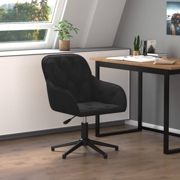 vidaXL Swivel Office Chair Black Velvet