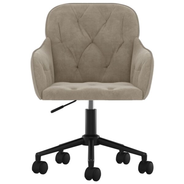 vidaXL Swivel Office Chair Light Gray Velvet - Image 3