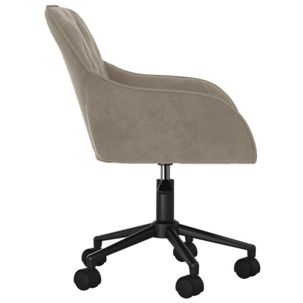 vidaXL Swivel Office Chair Light Gray Velvet - Image 4