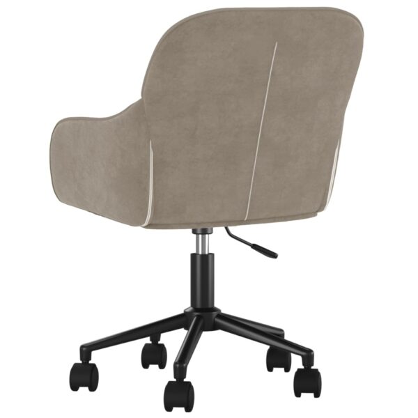 vidaXL Swivel Office Chair Light Gray Velvet - Image 5