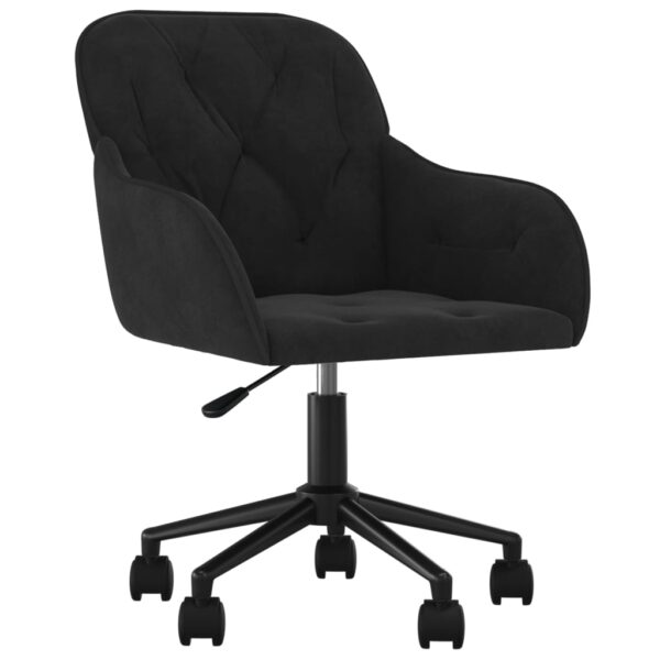 vidaXL Swivel Office Chair Black Velvet - Image 2