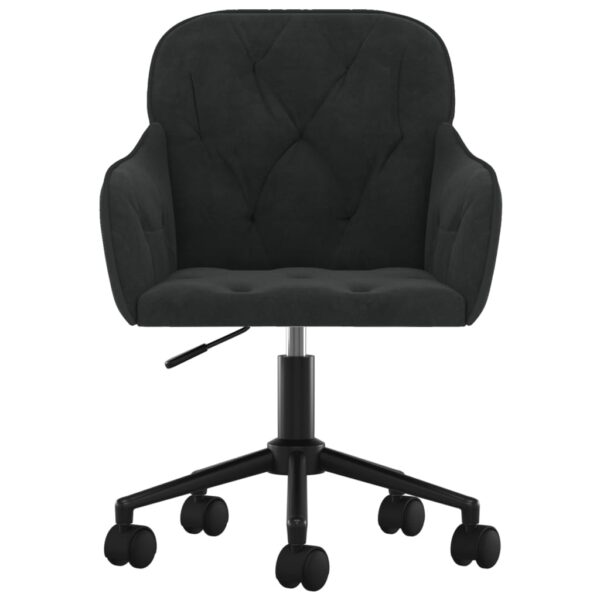 vidaXL Swivel Office Chair Black Velvet - Image 3