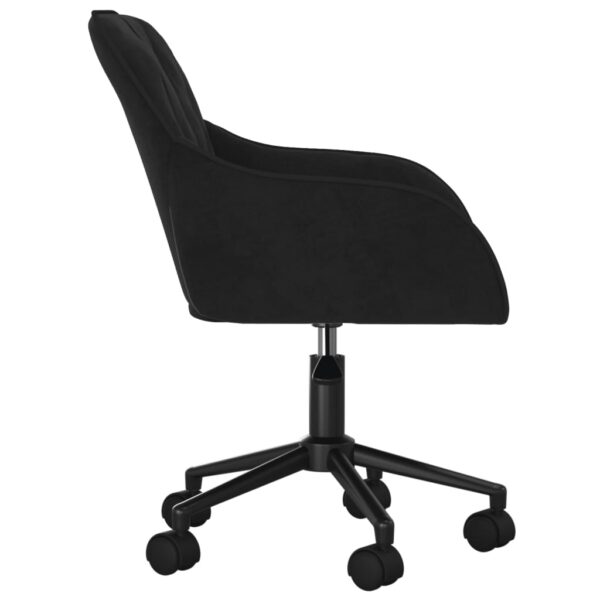 vidaXL Swivel Office Chair Black Velvet - Image 4