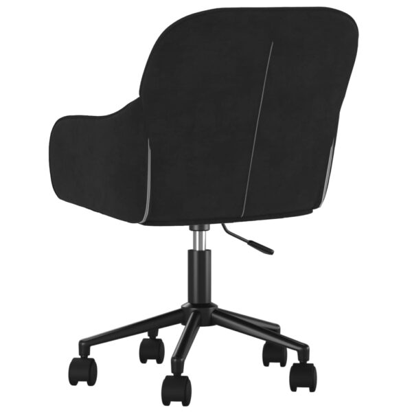 vidaXL Swivel Office Chair Black Velvet - Image 5