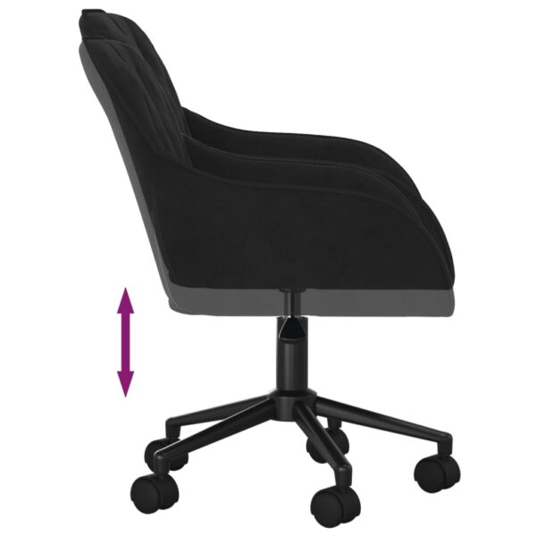 vidaXL Swivel Office Chair Black Velvet - Image 6