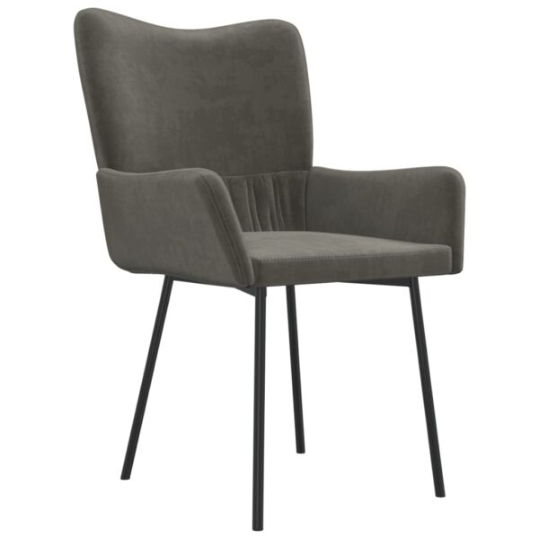 vidaXL Dining Chairs 2 pcs Dark Gray Velvet - Image 4