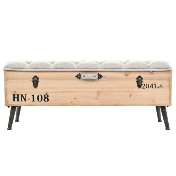 vidaXL Storage Bench 43.3" Solid Wood Fir - Image 2