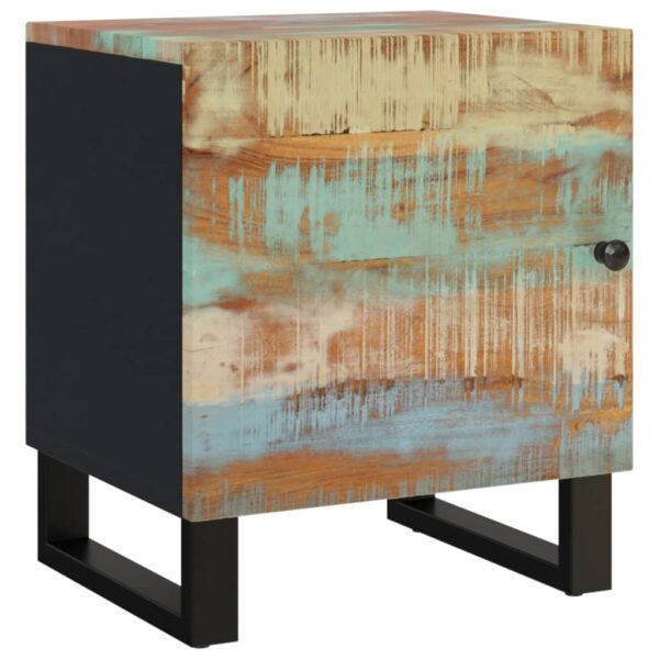 vidaXL Bedside Cabinet 15.7"x13"x18.1" Solid Wood Reclaimed - Image 2