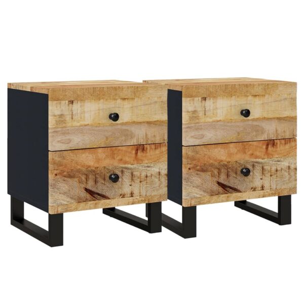 vidaXL Bedside Cabinets 2 pcs 15.7"x13"x18.1" Solid Wood Mango - Image 2