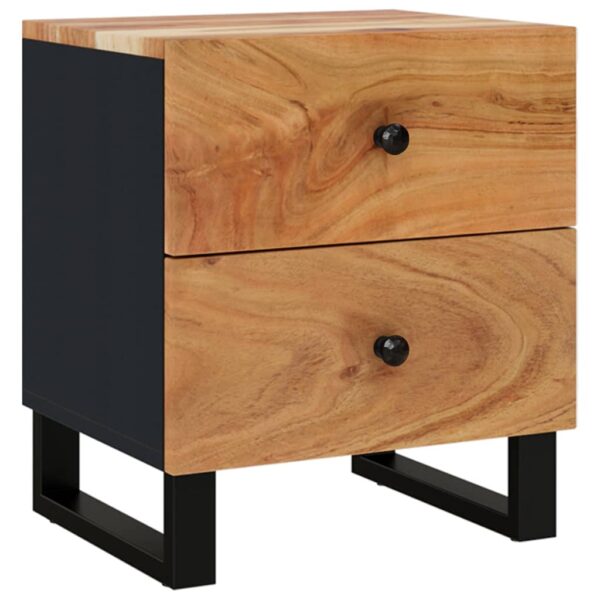 vidaXL Bedside Cabinet 15.7"x13"x18.1" Solid Wood Acacia - Image 2