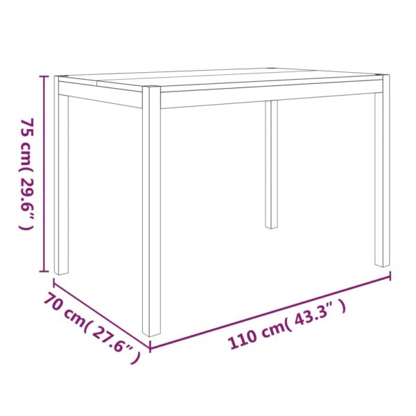 vidaXL Dining Table 43.3"x27.6"x29.5" Solid Wood Acacia - Image 8