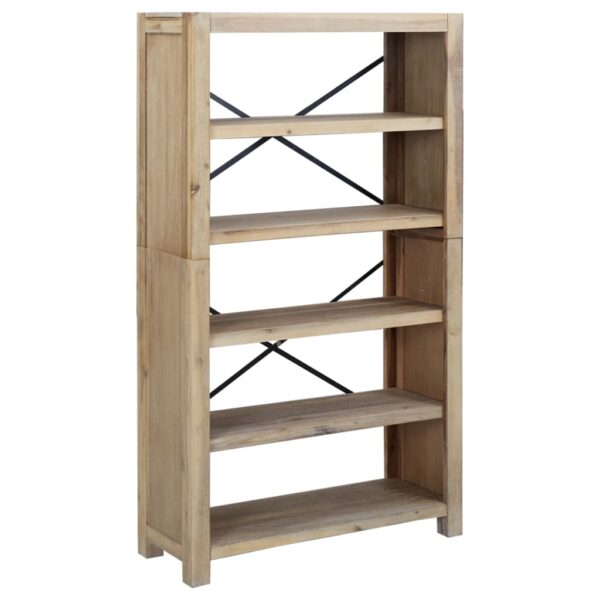 vidaXL 5-Tier Bookcase 31.5"x11.8"x55.1" Solid Wood Acacia - Image 2