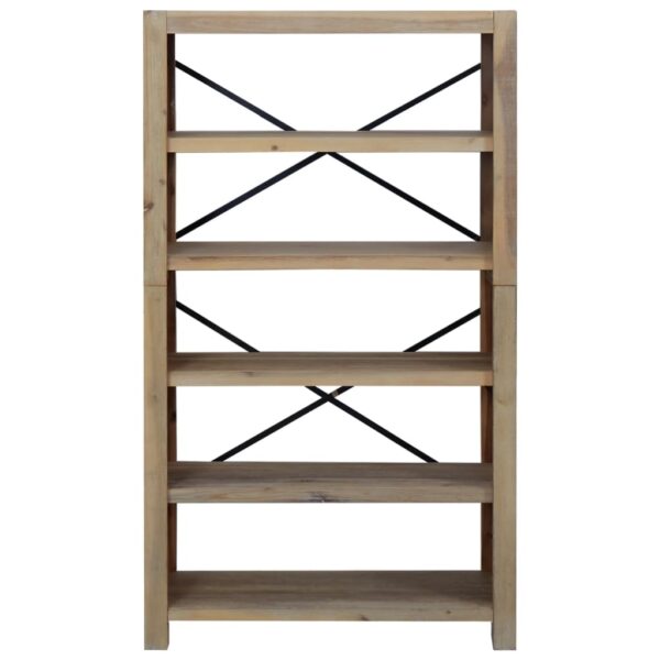 vidaXL 5-Tier Bookcase 31.5"x11.8"x55.1" Solid Wood Acacia - Image 3