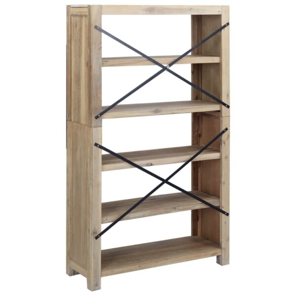 vidaXL 5-Tier Bookcase 31.5"x11.8"x55.1" Solid Wood Acacia - Image 5