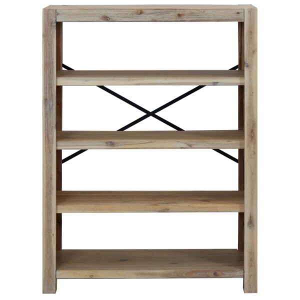 vidaXL 4-Tier Bookcase 31.5"x11.8"x43.3" Solid Wood Acacia - Image 3