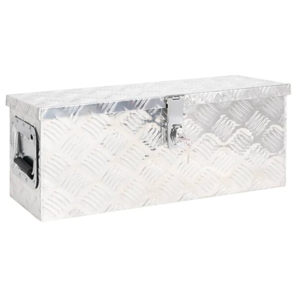 vidaXL Storage Box Silver 23.6"x9.3"x9.1" Aluminum