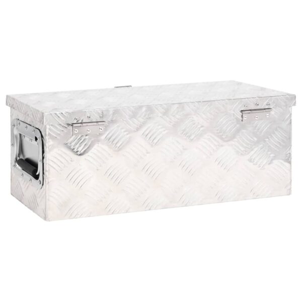 vidaXL Storage Box Silver 23.6"x9.3"x9.1" Aluminum - Image 4