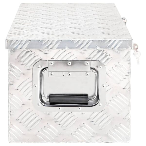 vidaXL Storage Box Silver 27.6"x12.2"x10.6" Aluminum - Image 3