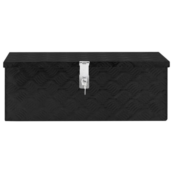 vidaXL Storage Box Black 27.6"x12.2"x10.6" Aluminum - Image 2