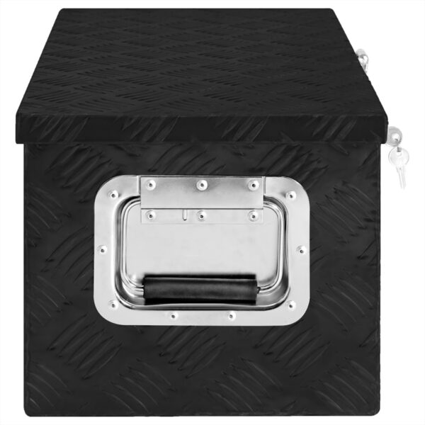 vidaXL Storage Box Black 27.6"x12.2"x10.6" Aluminum - Image 3