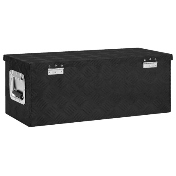 vidaXL Storage Box Black 27.6"x12.2"x10.6" Aluminum - Image 4