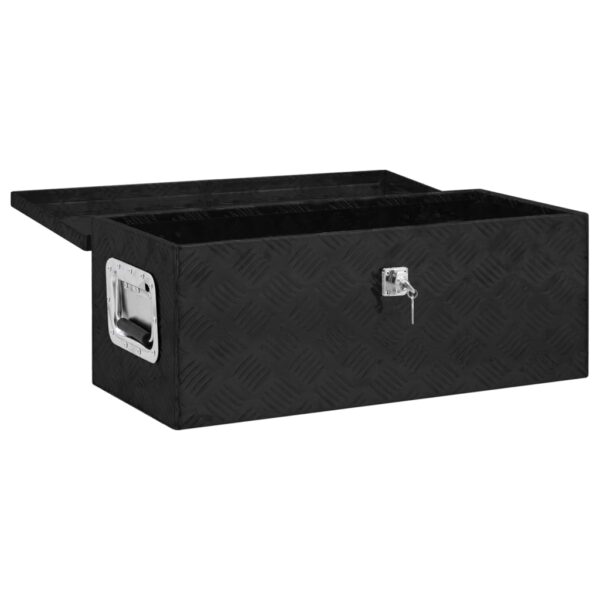 vidaXL Storage Box Black 27.6"x12.2"x10.6" Aluminum - Image 5