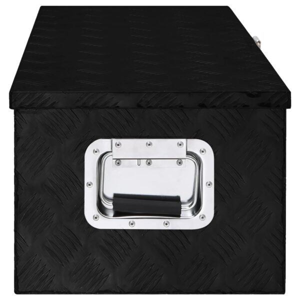 vidaXL Storage Box Black 31.5"x15.4"x11.8" Aluminum - Image 3