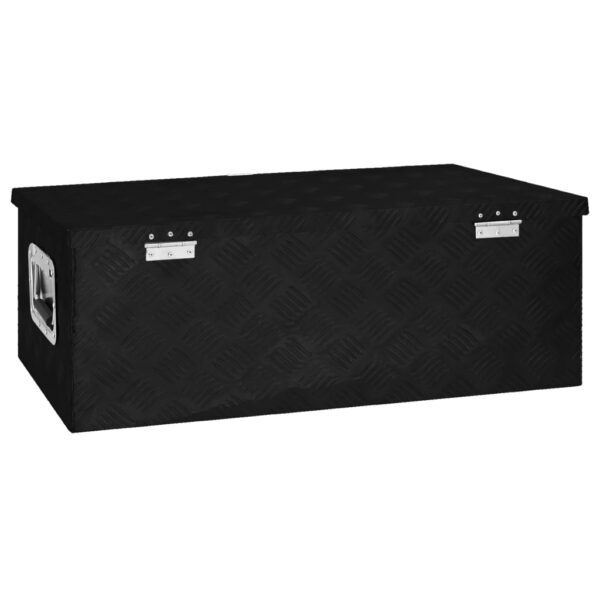 vidaXL Storage Box Black 31.5"x15.4"x11.8" Aluminum - Image 4