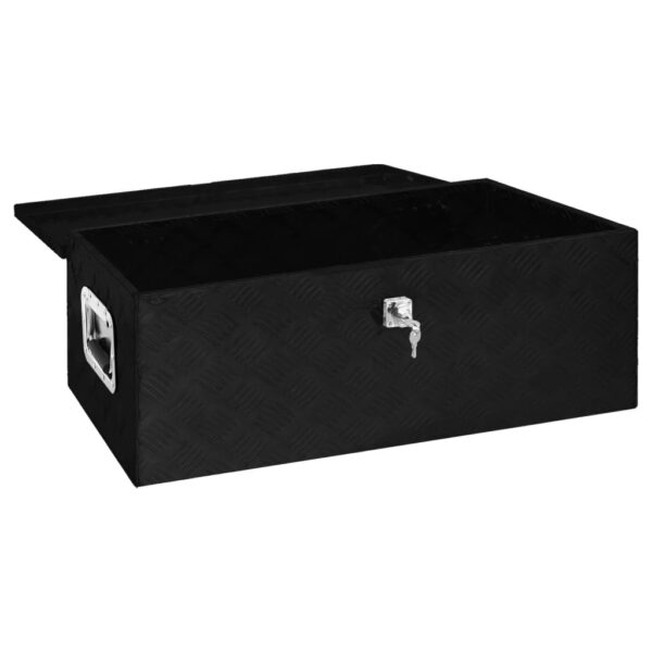 vidaXL Storage Box Black 31.5"x15.4"x11.8" Aluminum - Image 5