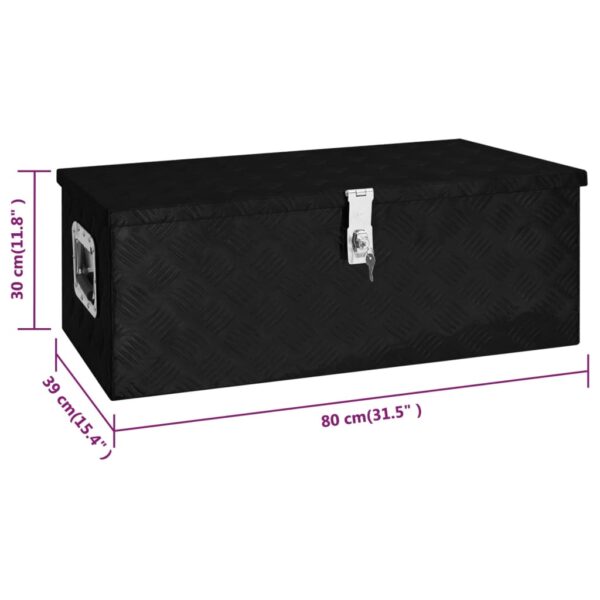 vidaXL Storage Box Black 31.5"x15.4"x11.8" Aluminum - Image 8