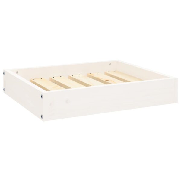 vidaXL Dog Bed White 20.3"x17.3"x3.5" Solid Wood Pine - Image 2