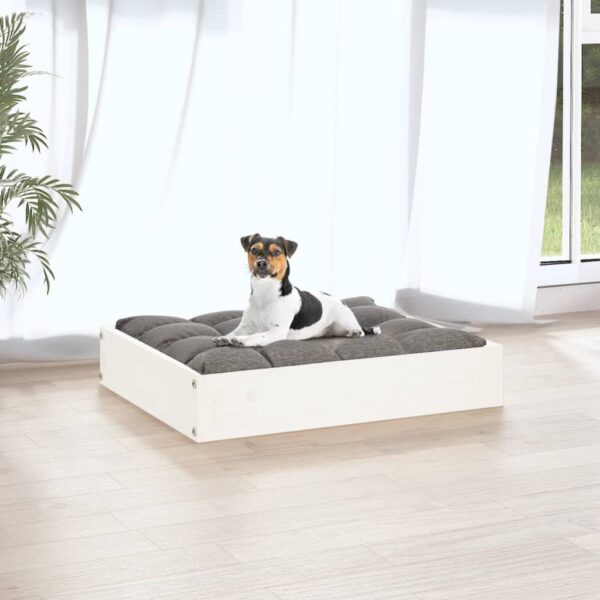 vidaXL Dog Bed White 20.3"x17.3"x3.5" Solid Wood Pine - Image 5