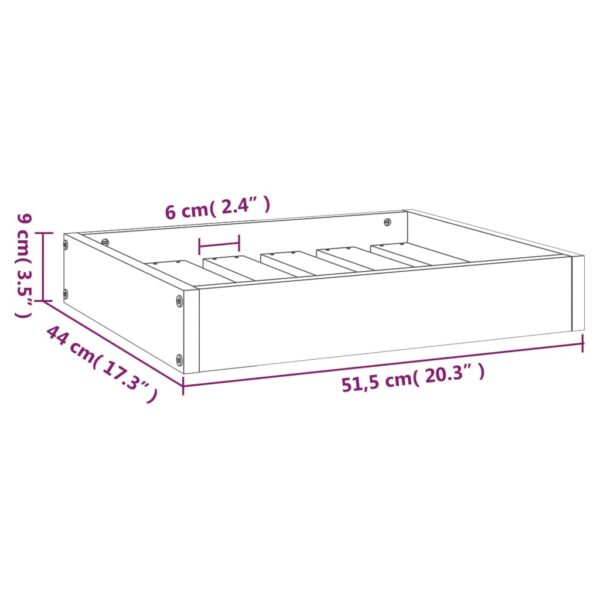 vidaXL Dog Bed White 20.3"x17.3"x3.5" Solid Wood Pine - Image 8