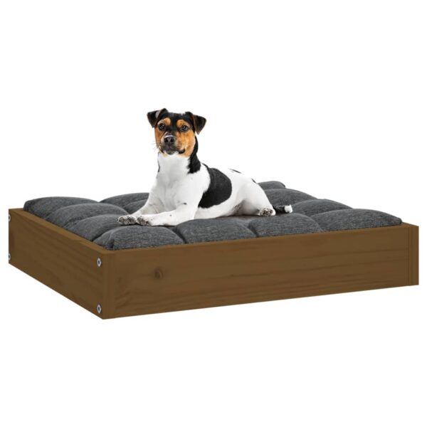 vidaXL Dog Bed Honey Brown 20.3"x17.3"x3.5" Solid Wood Pine - Image 6