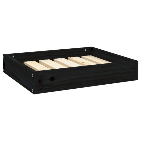 vidaXL Dog Bed Black 20.3"x17.3"x3.5" Solid Wood Pine - Image 2