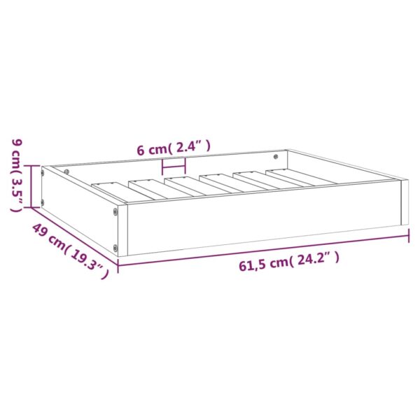 vidaXL Dog Bed 24.2"x19.3"x3.5" Solid Wood Pine - Image 8