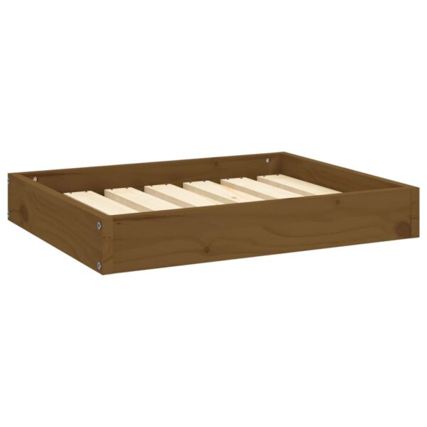 vidaXL Dog Bed Honey Brown 24.2"x19.3"x3.5" Solid Wood Pine - Image 2