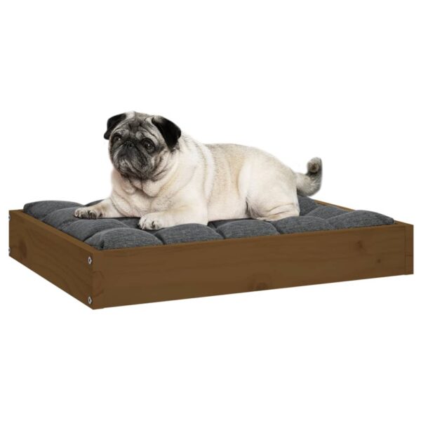 vidaXL Dog Bed Honey Brown 24.2"x19.3"x3.5" Solid Wood Pine - Image 6