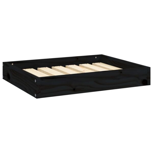 vidaXL Dog Bed Black 24.2"x19.3"x3.5" Solid Wood Pine - Image 2