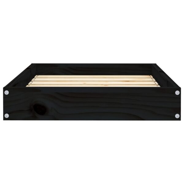 vidaXL Dog Bed Black 24.2"x19.3"x3.5" Solid Wood Pine - Image 4