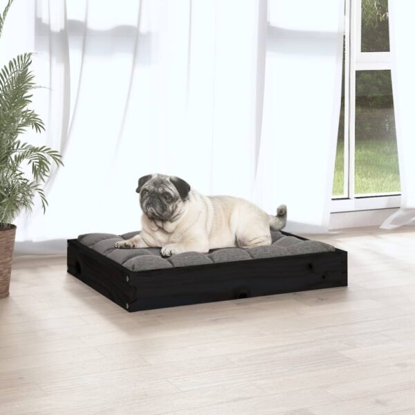 vidaXL Dog Bed Black 24.2"x19.3"x3.5" Solid Wood Pine - Image 5