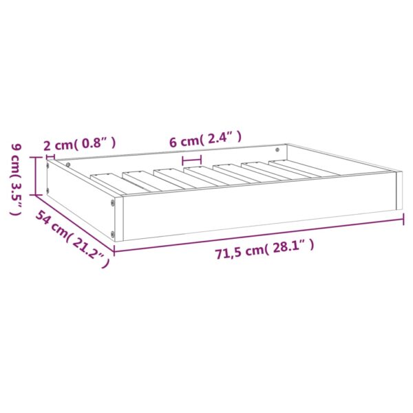 vidaXL Dog Bed 28.1"x21.3"x3.5" Solid Wood Pine - Image 8