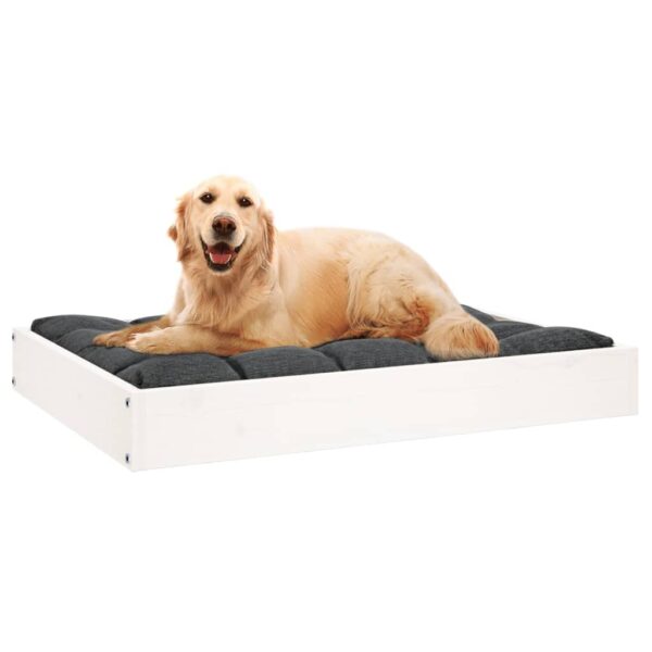 vidaXL Dog Bed White 28.1"x21.3"x3.5" Solid Wood Pine - Image 6