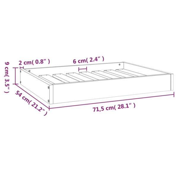 vidaXL Dog Bed White 28.1"x21.3"x3.5" Solid Wood Pine - Image 8