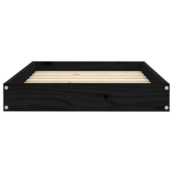 vidaXL Dog Bed Black 28.1"x21.3"x3.5" Solid Wood Pine - Image 4