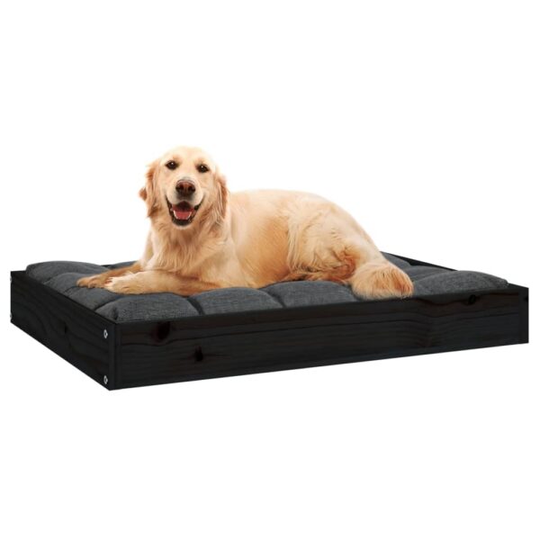 vidaXL Dog Bed Black 28.1"x21.3"x3.5" Solid Wood Pine - Image 6