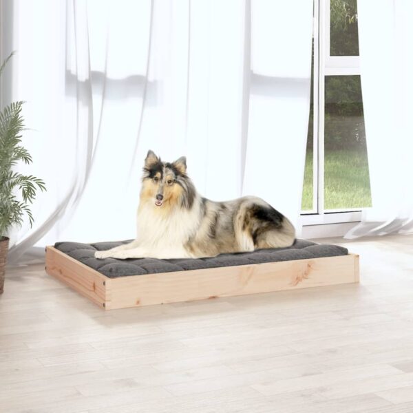 vidaXL Dog Bed 36"x25.2"x3.5" Solid Wood Pine - Image 5