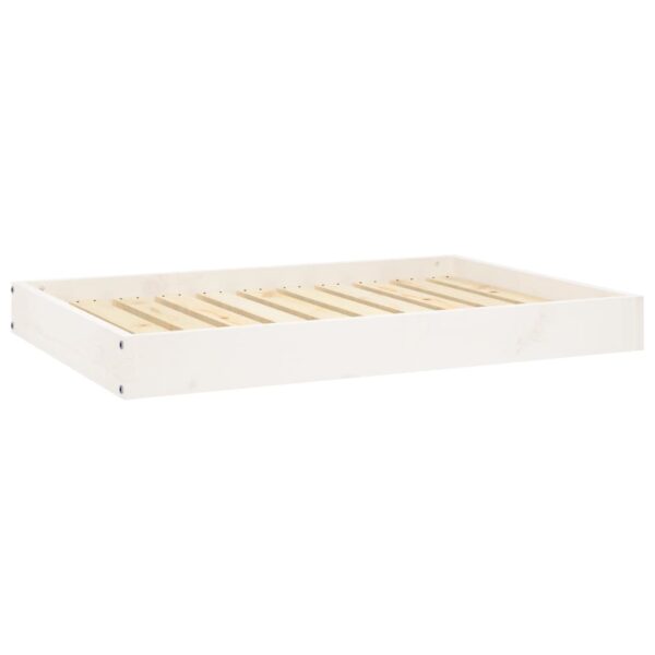 vidaXL Dog Bed White 36"x25.2"x3.5" Solid Wood Pine - Image 2