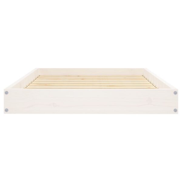 vidaXL Dog Bed White 36"x25.2"x3.5" Solid Wood Pine - Image 4